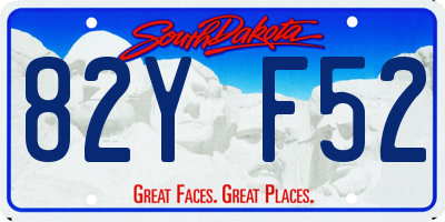 SD license plate 82YF52