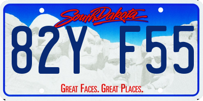 SD license plate 82YF55