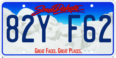 SD license plate 82YF62