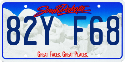 SD license plate 82YF68