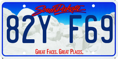 SD license plate 82YF69