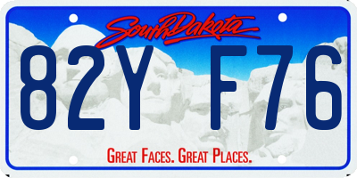 SD license plate 82YF76