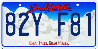 SD license plate 82YF81