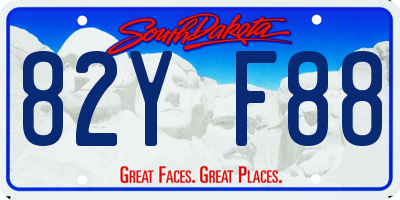 SD license plate 82YF88