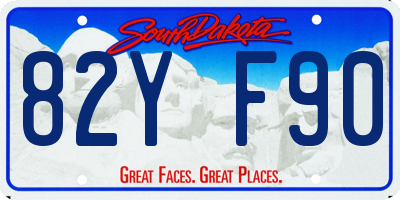 SD license plate 82YF90