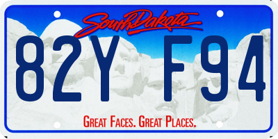 SD license plate 82YF94