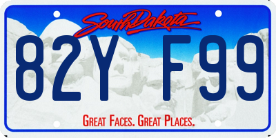 SD license plate 82YF99
