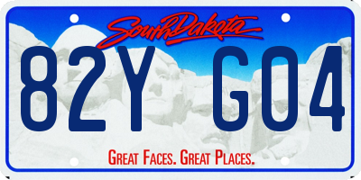 SD license plate 82YG04