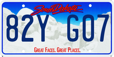 SD license plate 82YG07