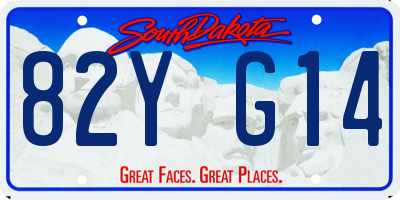 SD license plate 82YG14