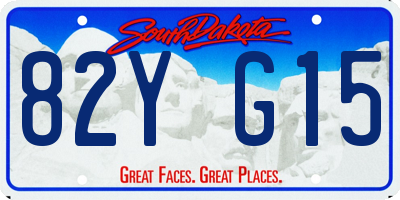 SD license plate 82YG15
