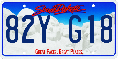 SD license plate 82YG18