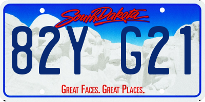SD license plate 82YG21