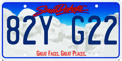 SD license plate 82YG22