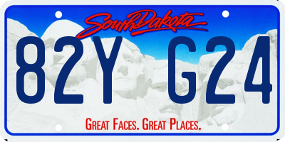 SD license plate 82YG24