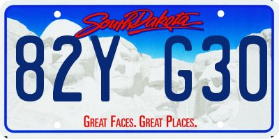 SD license plate 82YG30