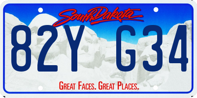 SD license plate 82YG34