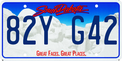 SD license plate 82YG42