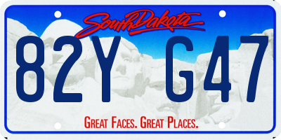 SD license plate 82YG47