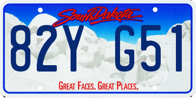 SD license plate 82YG51