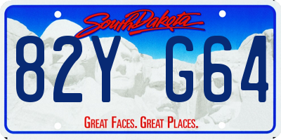 SD license plate 82YG64