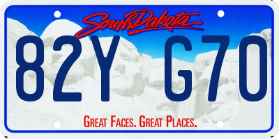 SD license plate 82YG70