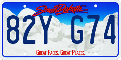SD license plate 82YG74