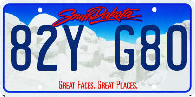 SD license plate 82YG80