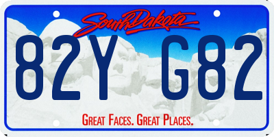 SD license plate 82YG82