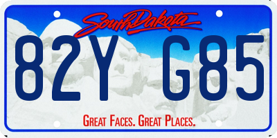 SD license plate 82YG85