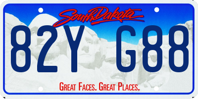 SD license plate 82YG88