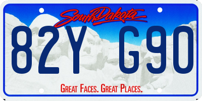 SD license plate 82YG90