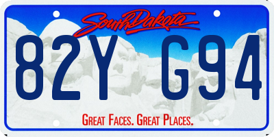 SD license plate 82YG94