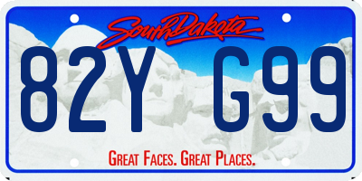 SD license plate 82YG99