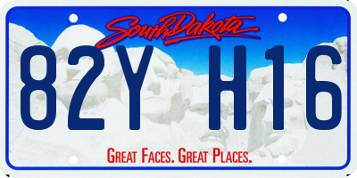 SD license plate 82YH16