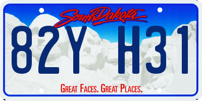 SD license plate 82YH31