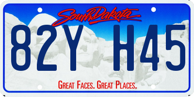 SD license plate 82YH45