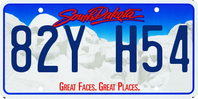 SD license plate 82YH54