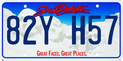 SD license plate 82YH57