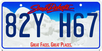 SD license plate 82YH67