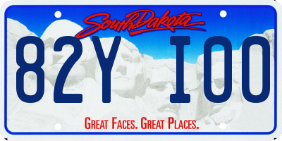 SD license plate 82YI00