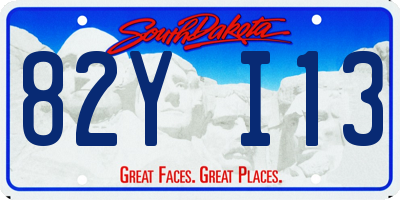 SD license plate 82YI13
