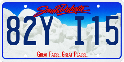 SD license plate 82YI15