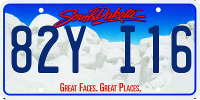 SD license plate 82YI16