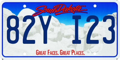 SD license plate 82YI23
