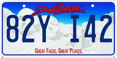 SD license plate 82YI42