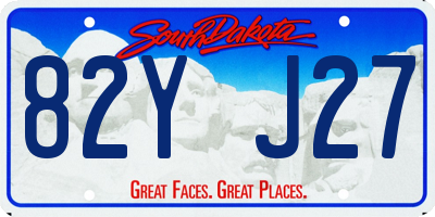 SD license plate 82YJ27