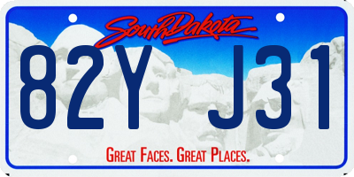 SD license plate 82YJ31