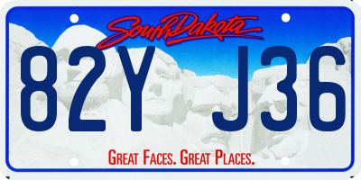 SD license plate 82YJ36