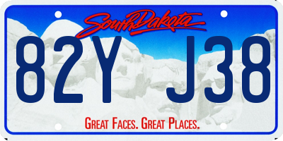 SD license plate 82YJ38